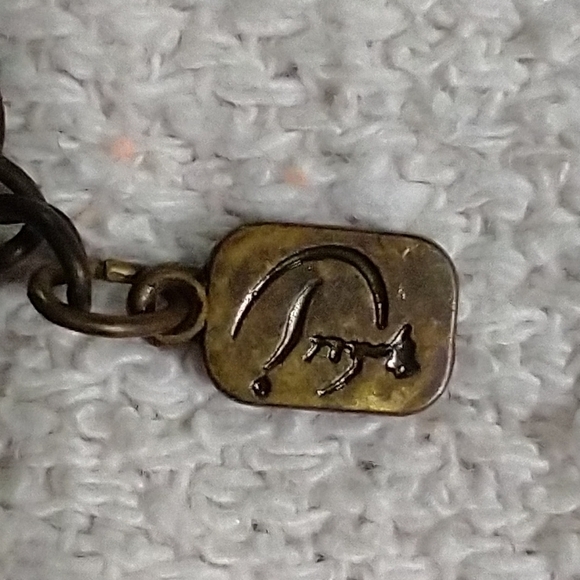 Long faux amber brown orange beaded necklace - Picture 4 of 6